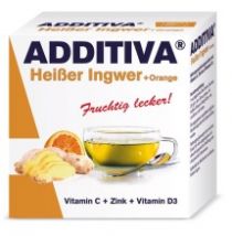 Additiva Karstais ingvers + Apelsīns + C vitamīns + cinks + D3 vitamīns, (Heiβer Ingwer + Orange) pulveris paciņās Nr.10 