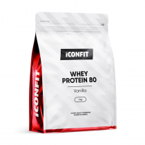 ICONFIT Whey proteīns 80 ar vaniļas garšu, 1kg
