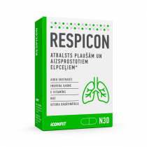 ICONFIT Respicon - atbalsts plaušām un aizspostotiem elpceļiem, kapsulas Nr.30  