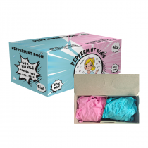 Cimdi, Nitrila Peppermint Rosie, zili+rozā, nepūderēti, S, N30+30